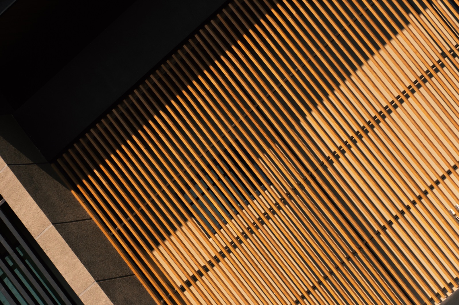 Slatted timber detail